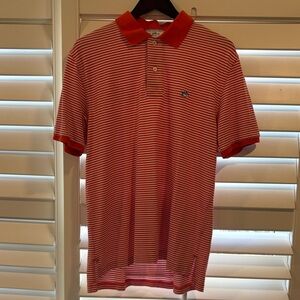 Southern Tide Red and White Striped Polo